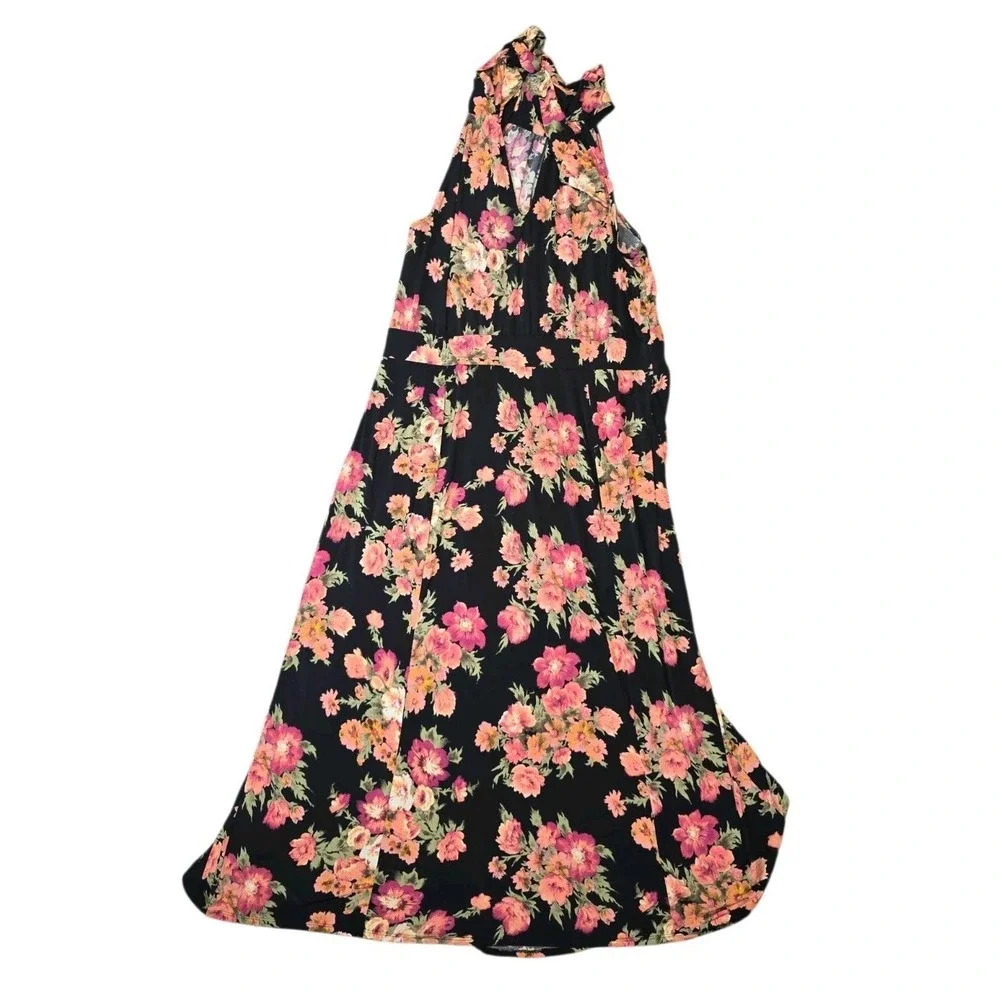 Lane Bryant Womens Floral Tie Halter Neck Maxi Dress Plus Size 26 28 - Picture 5 of 8